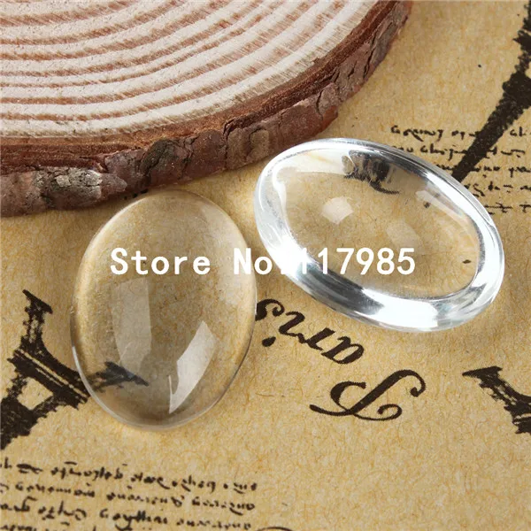 50Pcs Oval Transparent Glass Cabochons Crysta Clear Flat Back Domed Cover Cabs Fit Photo Frame Bezel Setting Findings | Украшения и