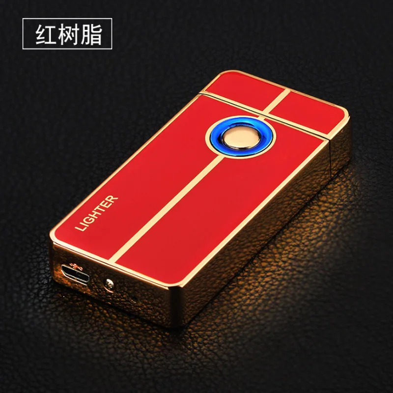 Модная деловая USB Электронная зажигалка металлическая импульсная с двойной