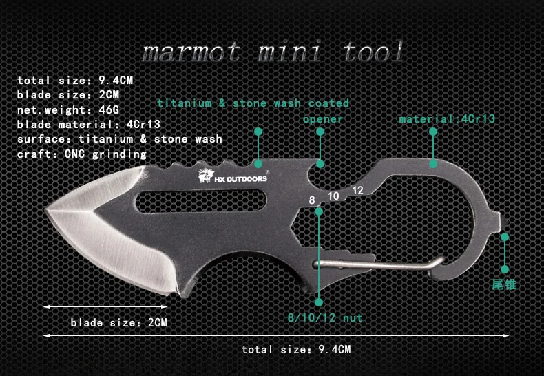 HX на открытом воздухе Marmot edc фиксированным лезвием шеи нож выживания охотничий лагерь выживания карманные тактические ножи 4Cr13mov стали кемпинг инструмент