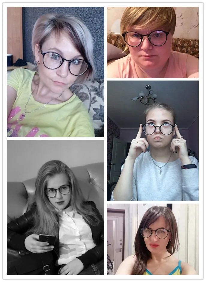 1 0 5 ~ 4 круглые готовые очки для близорукости мужчин и женщин студенческие оправа