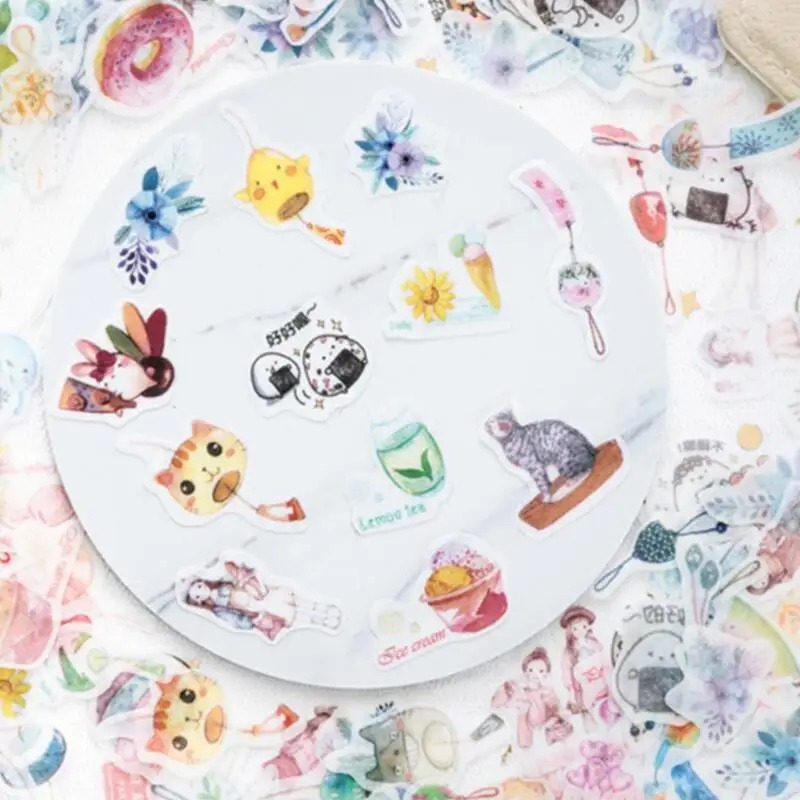 40 шт./баб Животные Кошки наклейка с Фламинго декоративный бумажный стикер diy