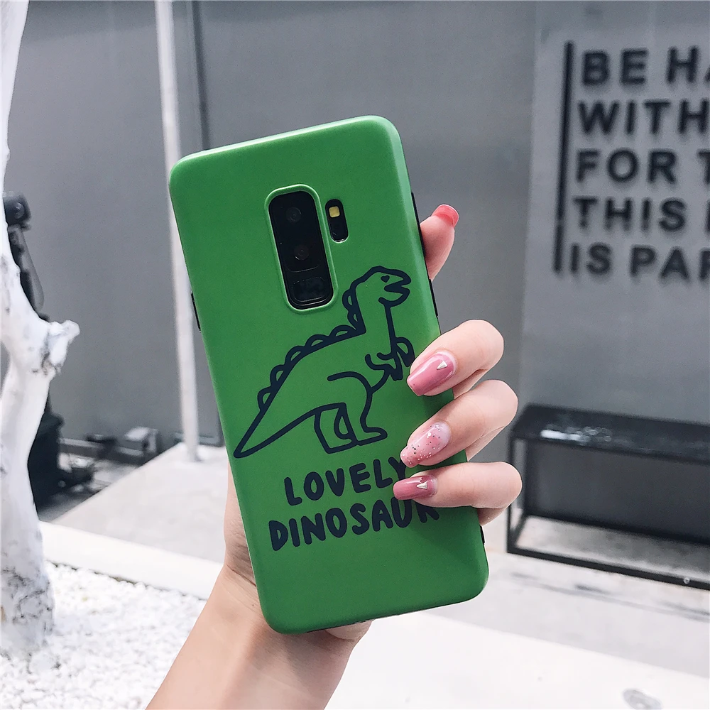 Cases For Samsung Galaxy Note 9 8 Case Lovely Dinosaur Phone S7 Edge S8 S9 Plus Soft TPU Matte Back Covers |