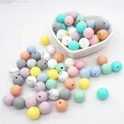 Chenkai 100 шт. 9 мм 12 мм 15 мм силиконовые бусины для прорезывателя сделай сам круглые детские бусины для соски ювелирные сенсорные игрушки для прорезывания зубов не содержит Бисфенол А