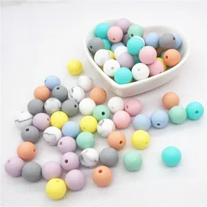 Chenkai 100 шт. 9 мм 12 мм 15 мм силиконовые бусины для прорезывателя сделай сам круглые детские бусины для соски ювелирные сенсорные игрушки для прорезывания зубов не содержит Бисфенол А