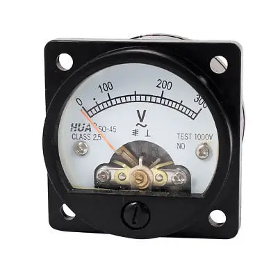 

AC 0-300V Fine Tuning Dial Panel Analog Voltage Meter Voltmeter Black Class 2.5