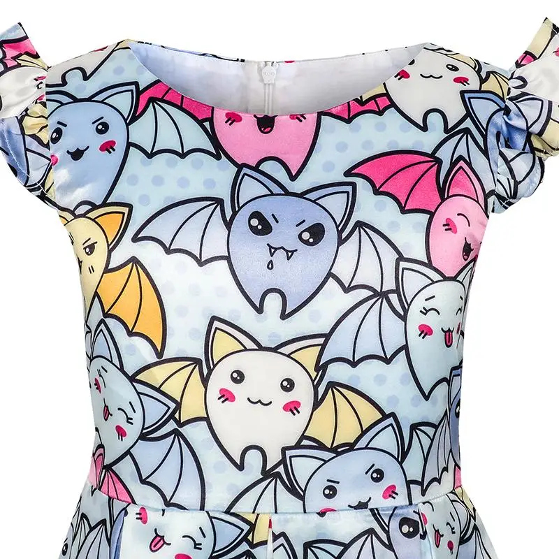 Sunny Fashion платья для девочек платье Хэллоуин Летучая мышь Костюм Мультфильм Платье