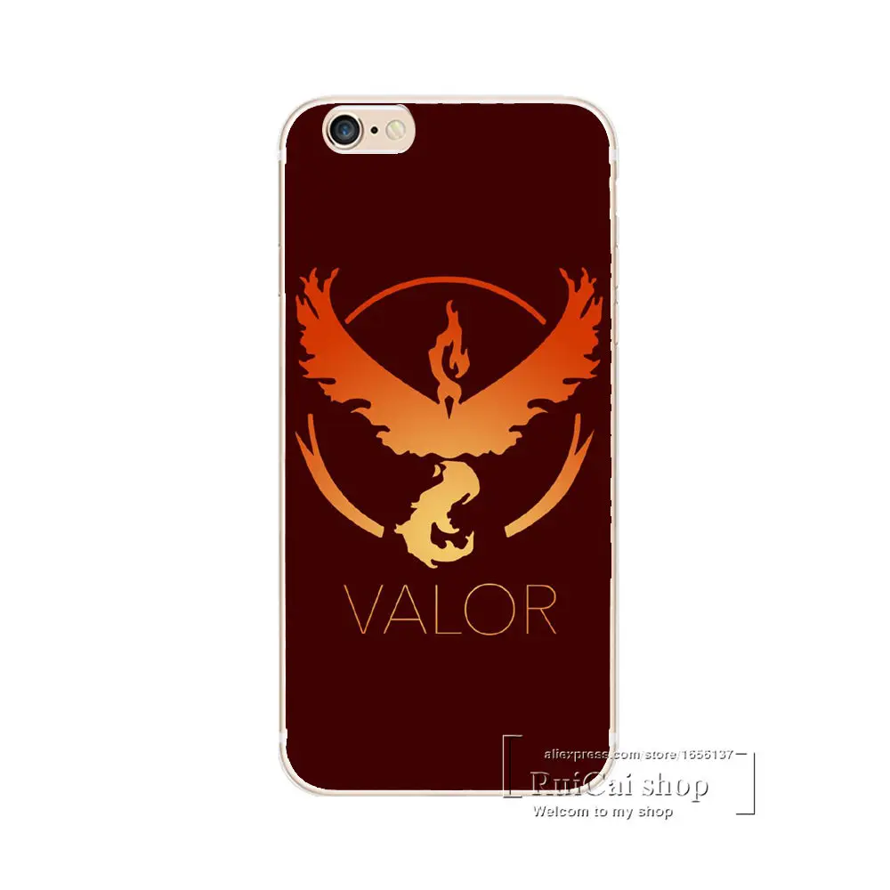 Pokemons Go Game Team Valor Mystic Instinct Soft Silicone Cases For iphone 6 6S 6Plus Plus Phone Cover TPU Coque |
