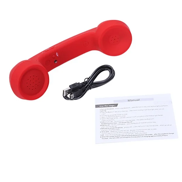Red Bluetooth микрофон наушники телефон в ретро-стиле микрофон динамик телефонный звонок приемник-Горячий - Цвет: Red
