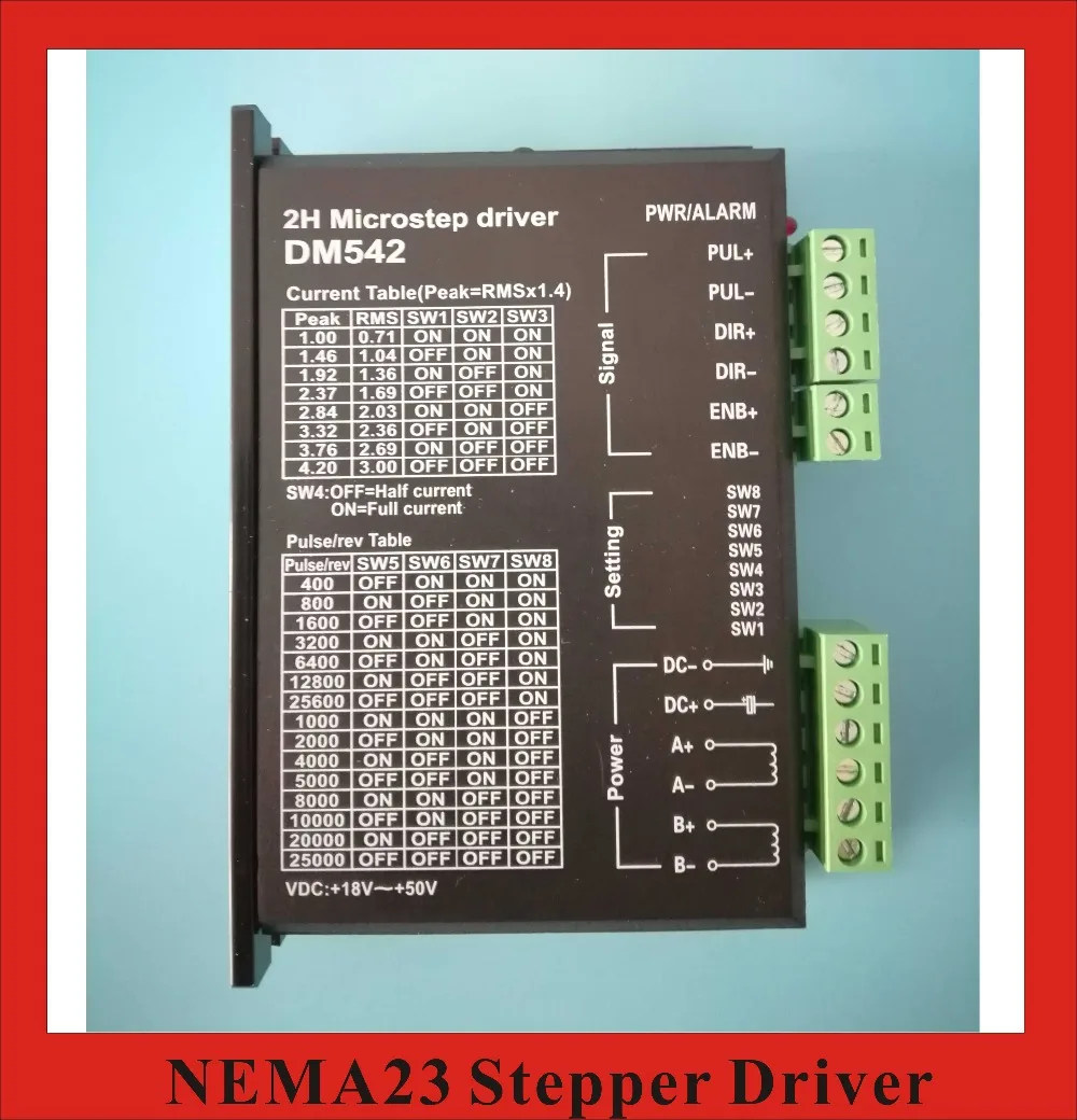

24V 48V Stepper Motor Driver DM542 Full Protection 1.0-4.2A DC24-50V NEMA 17 23 34 Stepper Driver