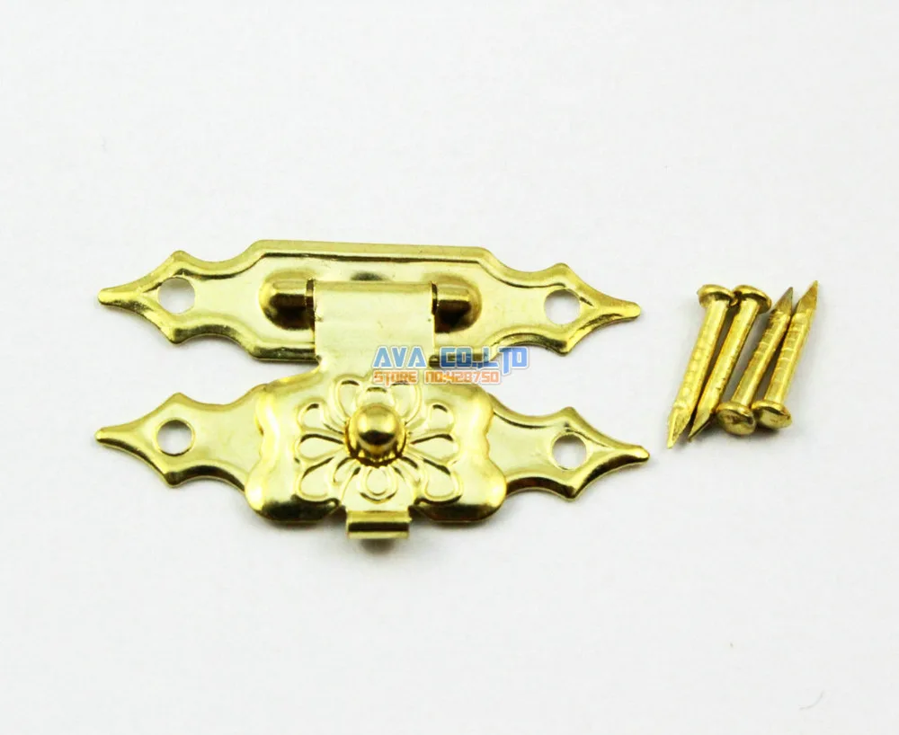 

20 золотых шкатулок для ювелирных изделий, замок с защелкой 30x18 мм с винтами