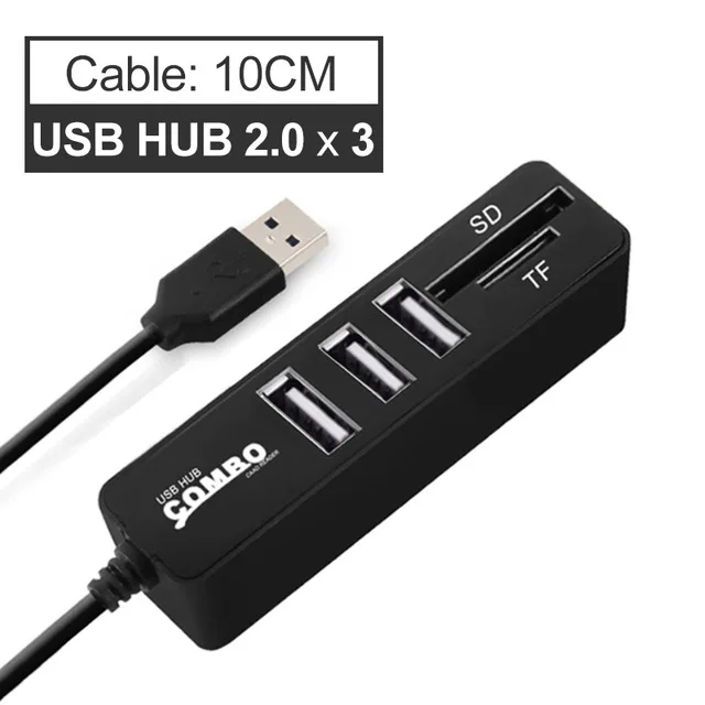 3 Ports 2.0 10CM EASYIDEA usb-хаб 3,0 Мульти USB разветвитель 3,0 Micro USB 3 концентратора 3/6 Порты устройство для чтения карт SD TF хаб для ПК Компьютерные аксессуары - Цвет: 3 Ports 2.0 10CM