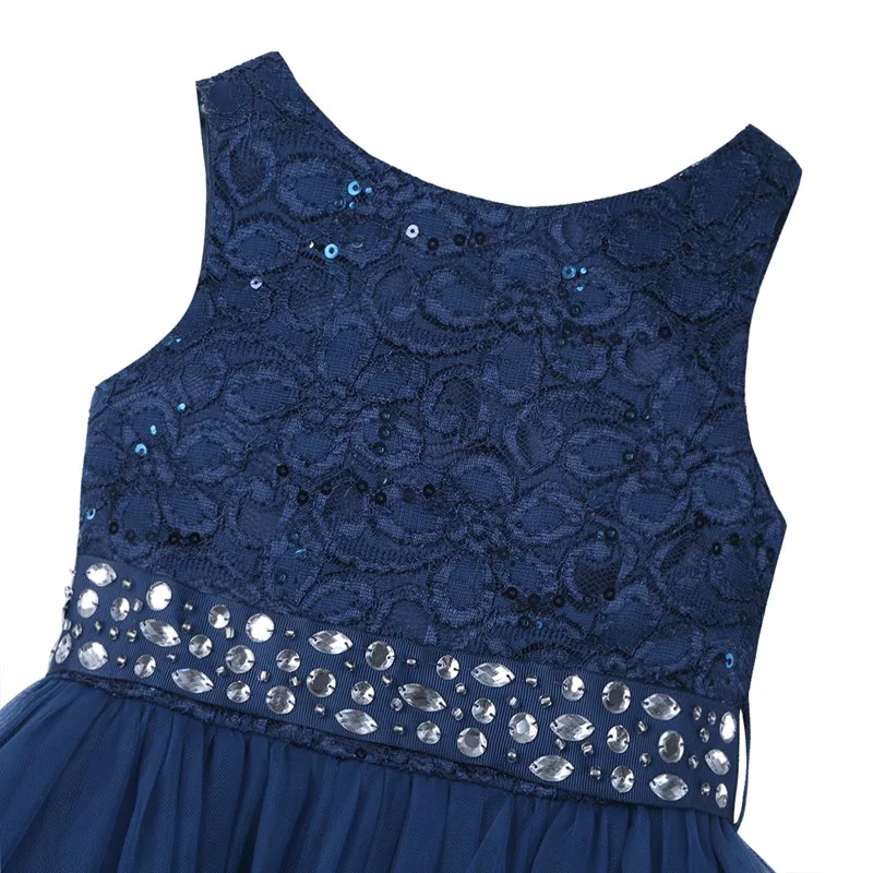 Платье принцессы для девочек-подростков; Vestido; свадебное кружевное бальное платье из сетчатой ткани; От 2 до 14 лет Детское платье-пачка для дня рождения