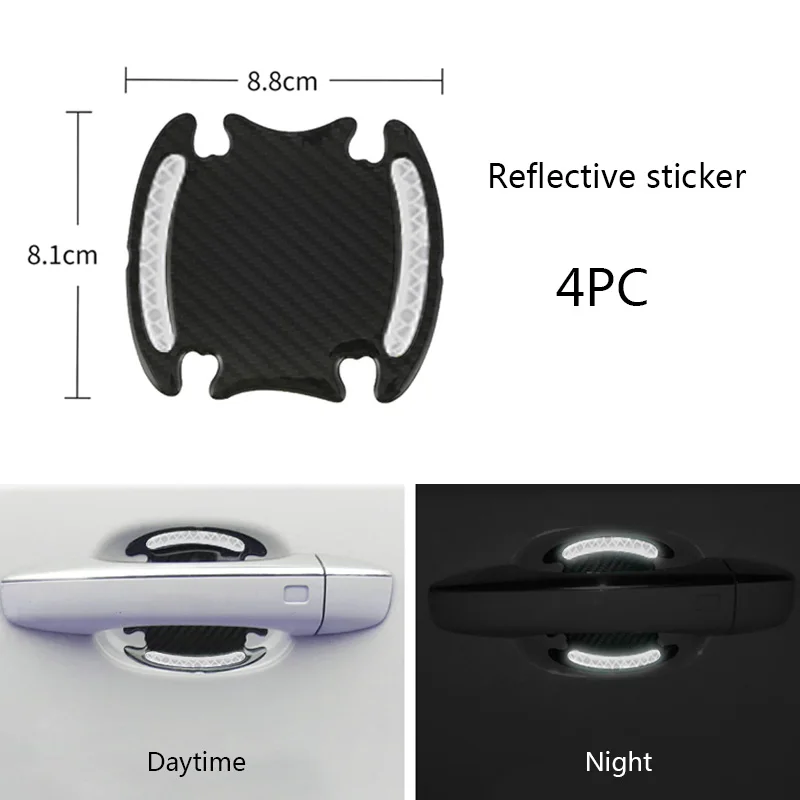 4pcs white bowl Автомобильные наклейки отражающие двери Предупреждение лента 5D Стикеры Авто светоотражающие полосы из углеродного волокна украшение автомобиля двери безопасности Стикеры Товары - Название цвета: 4pcs white bowl