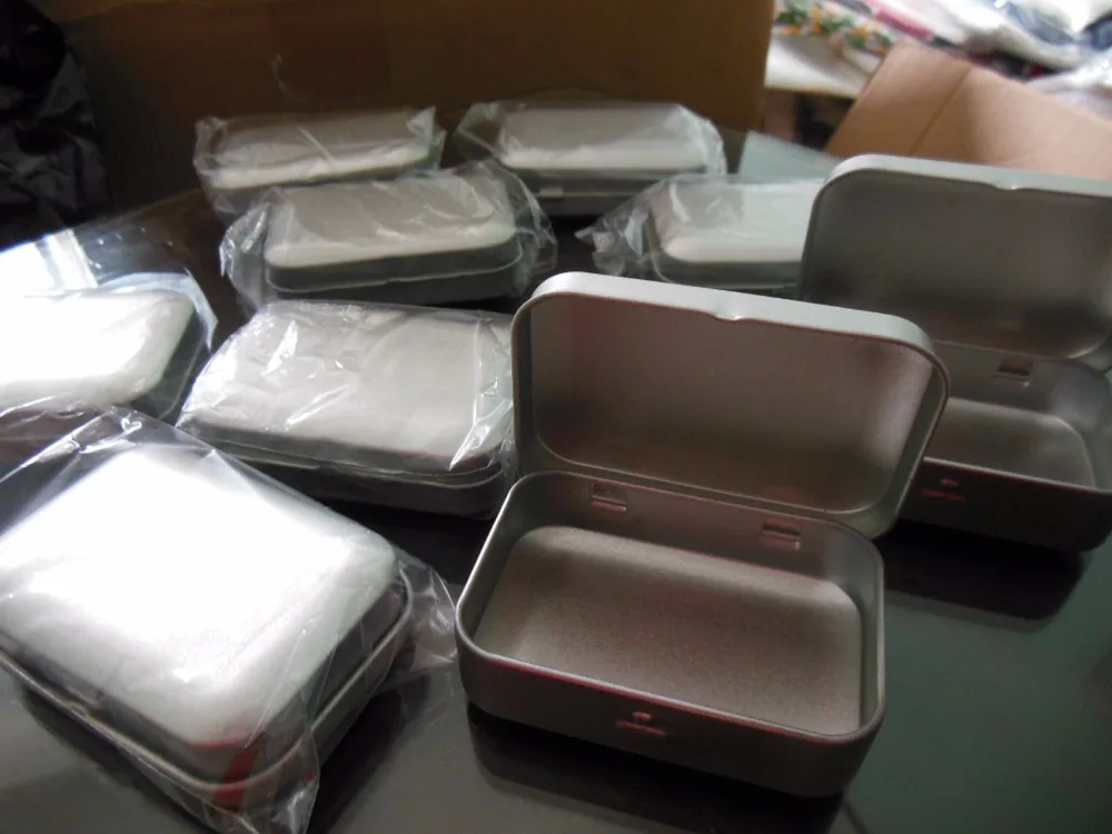 20 шт Металлические Коробки маленькие серебряные оловянные складные резинки 7 5*5