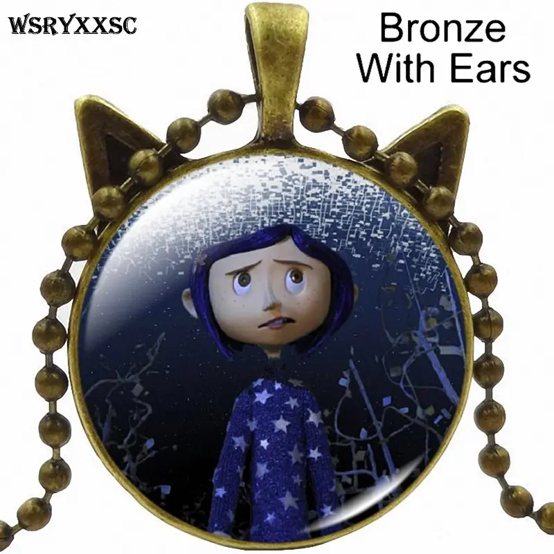 as picture Coraline для женщин свадебный подарок Мода посеребренное стекло длинное ожерелье дочь подарок на день рождения, кулон ювелирные изделия - Metal Color: as picture