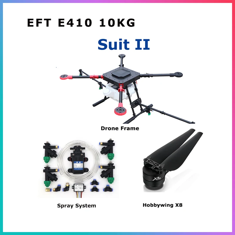 EFT 4 оси 10кг/10L распылительная система складной Квадрокоптер распылитель