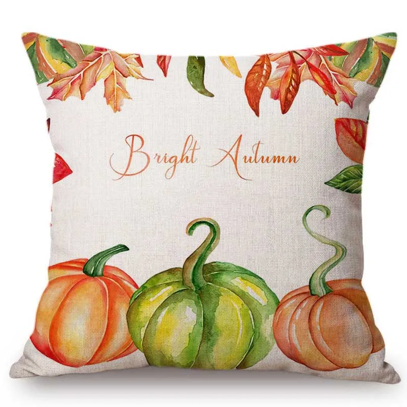 Цветочные листья тыквы акварельные осенние хлопковые Льняные Декоративные