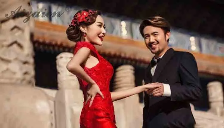 Сезон: весна–лето Красное атласное платье Cheongsam современные невесты Qi Pao Для женщин традиционное китайское свадебное платья платье Тонкий Русалка Qipao