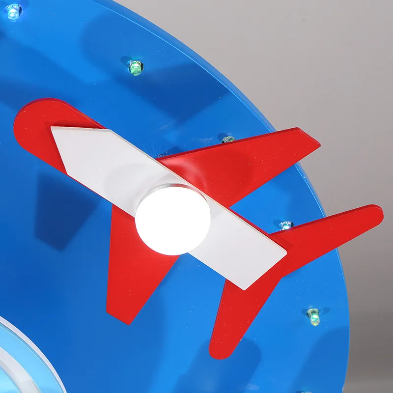 Светодиодная потолочная лампа LO824 в детскую комнату круглая синего цвета с