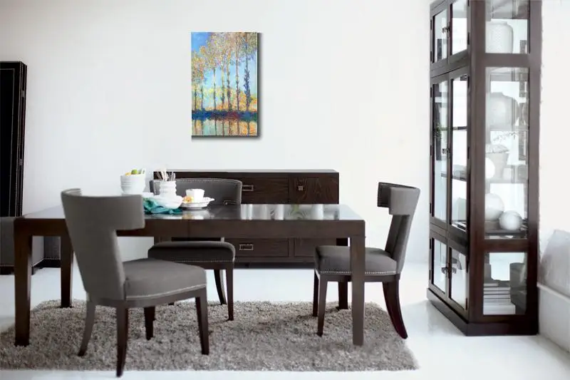 Тополы на берегу эпта Клода Моне Художественные Масляные картины холсте Ручная