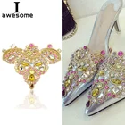 1 шт.; Красивая свадебная обувь с цветочным узором для невесты; аксессуары; обувь на высоком каблуке; ручная обувь со стразами; украшения; 12*10 см