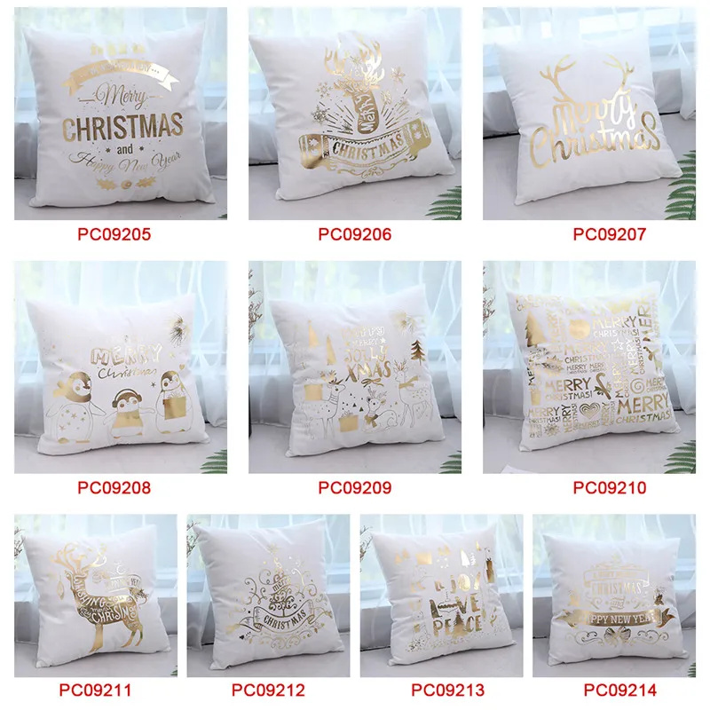 Чехол на рождественскую подушку Fuwatacchi из черной золотой фольги Наволочка с