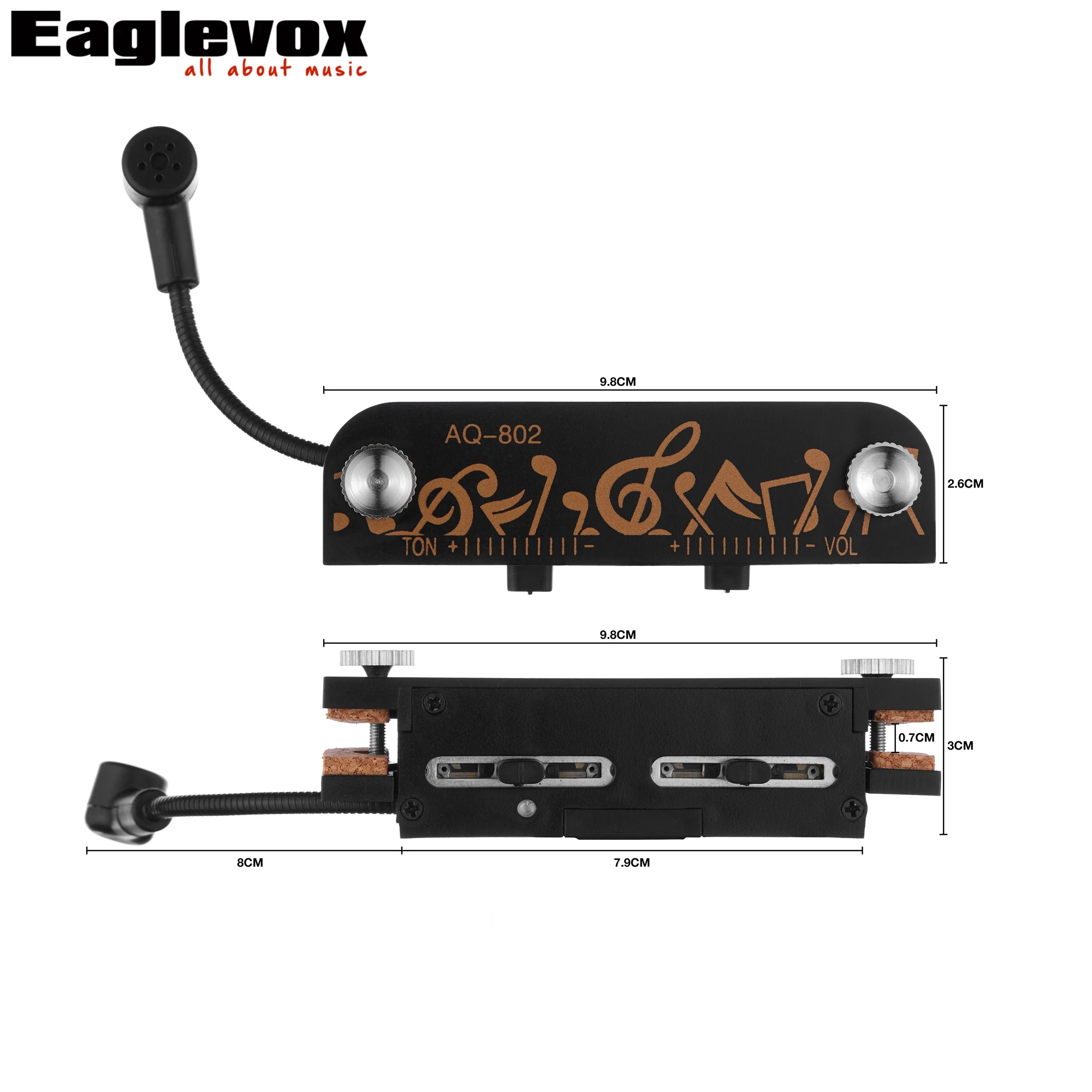 Active Guitar Pickup Low Noisy with Microphone for 38&quot-41&quot Acoustic and Classical Offer Powerful Consistent Tone | Спорт и