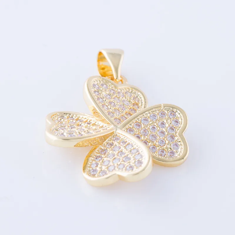 Женские микро проложить трендовые 4 сердца клевер Цветочная подвеска модные