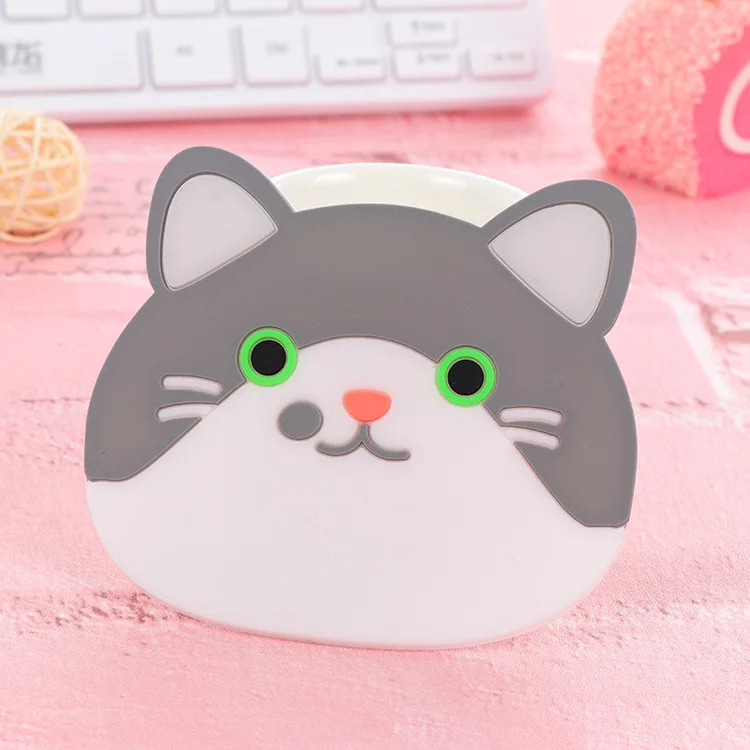 Цельнокроеное платье творческий милый мультфильм Kawaii Животные Кошка Китти Пот Чаша теплоизоляция Нескользящая Pad обладатель Кубка Коврики кухня аксессуар быть - Цвет: As the photo