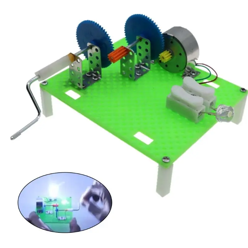 Creative DIY Science Hand Crank Generator Apparatus Kids Children Mounted Assembled Kits Teaching Physics Experiment flashlight lab education series physics generator children experiment circuit teaching science projects for kids stem toys new