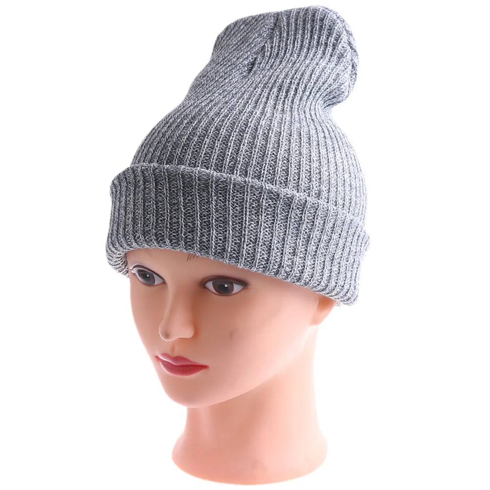 Light Gray 1 предмет, модные унисекс Для мужчин Для женщин вязать шапочки Зима теплую мешковатая шапка Chic Мешковатые Шапочка вязаная удлиненная шапка - Цвет: Light Gray