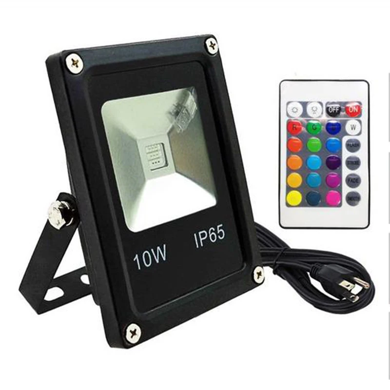GLW IP65 Водонепроницаемый Светодиодный прожектор 10 Вт RGB пульт дистанционного