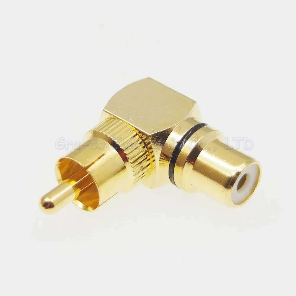 5 шт. чистая медь 90 градусов RCA штекер на гнездо позолоченный L форма разъем аудио