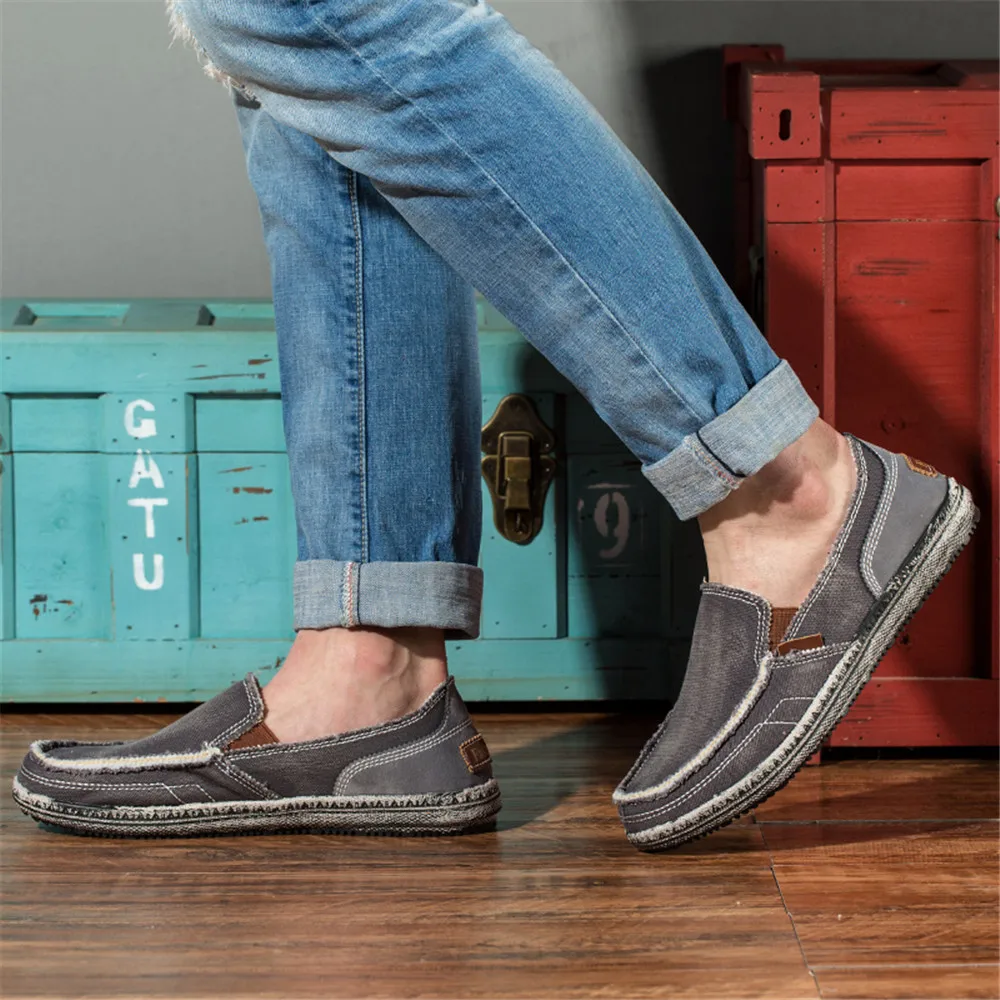Canvas Loafers Men Breathable Casual Shoes Soft Comfortable Outdoor Flat Lazy for Male Chaussure Homme Sorrynam | Обувь