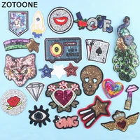 zotoone sequin patch flower animal star iron on embroidery iron on patches for clothing diy stripes clothes stickers applique d