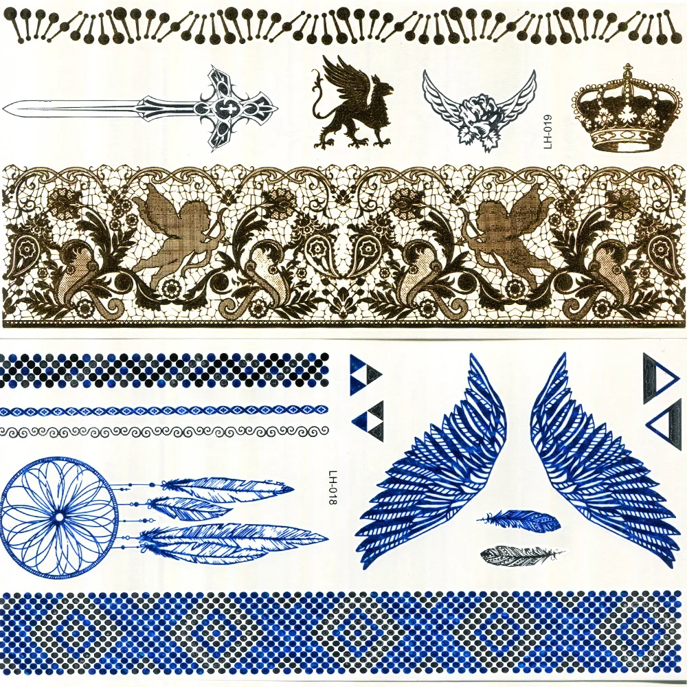 10 Pcs/lot Style Body Art Painting Tattoo Stickers Glitter Temporary Flash Makeup Metallic Tatto Bronzer | Красота и здоровье