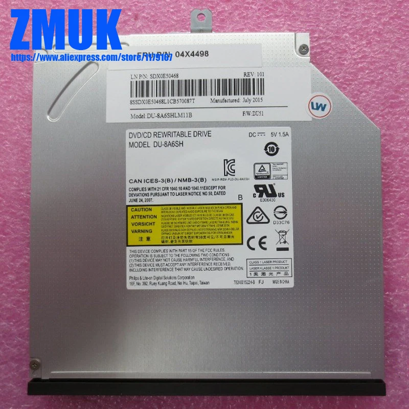 

New Original DVDRW SATA Optical Drive w/ Faceplate For Lenovo Thinkpad T440P T540P W540 Series,FRU 45N7647 45N7648 45N7649
