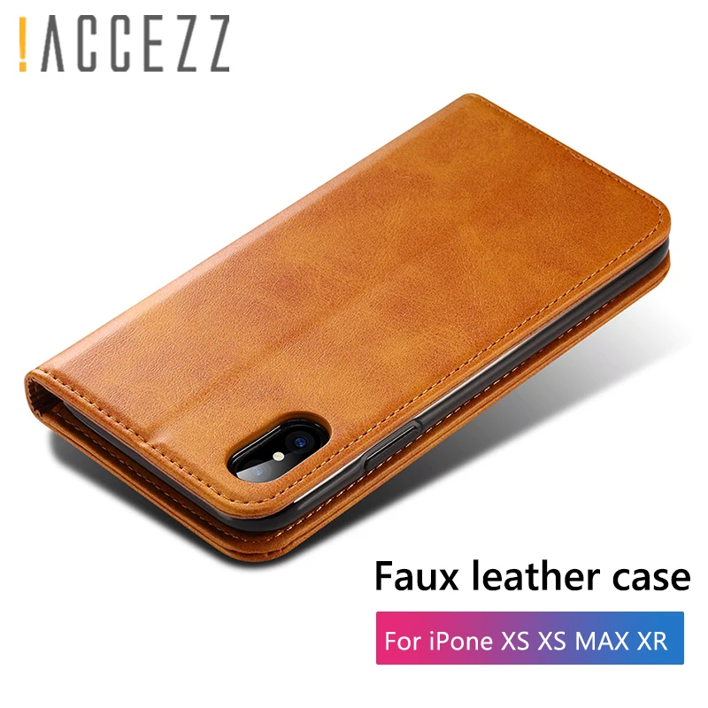 ! ACCEZZ Роскошный кожаный чехол для телефона карман карты полный защитный iphone X XS MAX