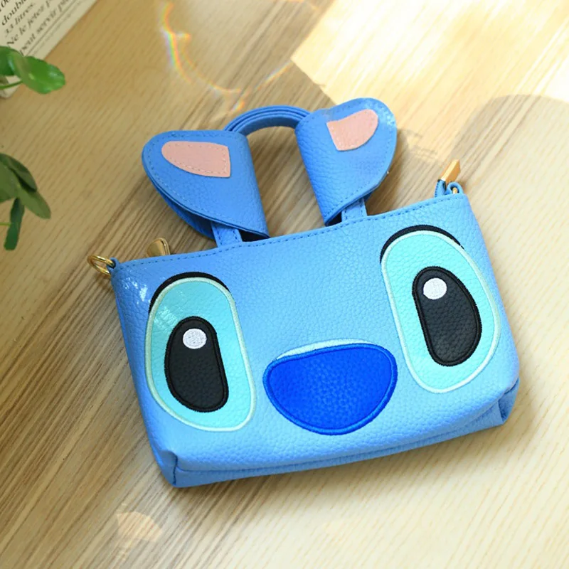Stitch Disney Веселый Микки Маус женские сумки мультфильм Винни чехол для телефона сумка-мессенджер для девочек мобильный телефон PU сумка на плечо игрушки - Цвет: Stitch
