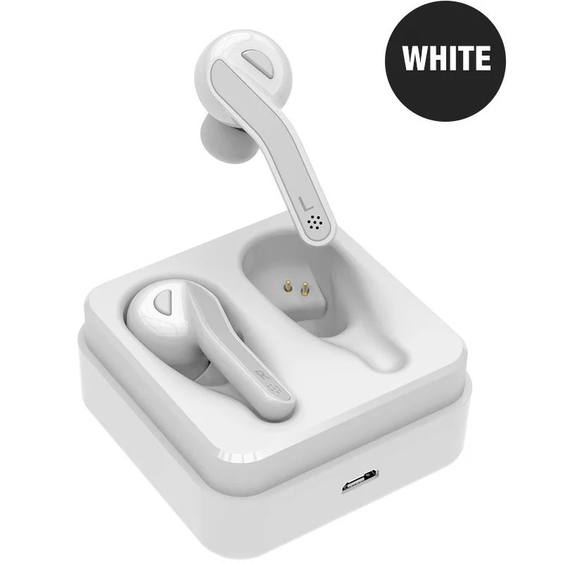T88 Bluetooth гарнитуры 5,0 Беспроводной гарнитура наушники-вкладыши TWS с Наушники Hi-Fi стереонаушники Шум микрофон с функцией шумоподавления для iPhone и Android телефон - Цвет: White