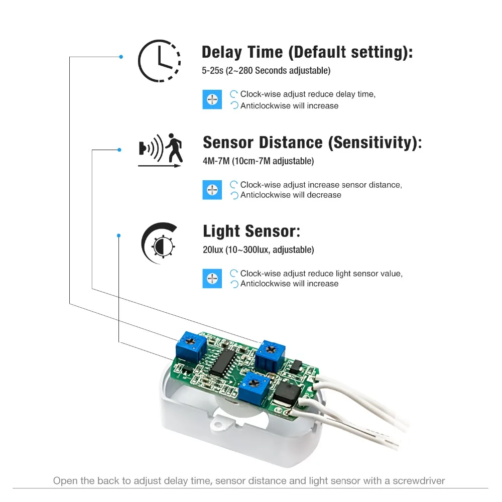 Sensky DC 5 V 12 24 5A переключатель пассивного инфракрасного датчика Мини PIR