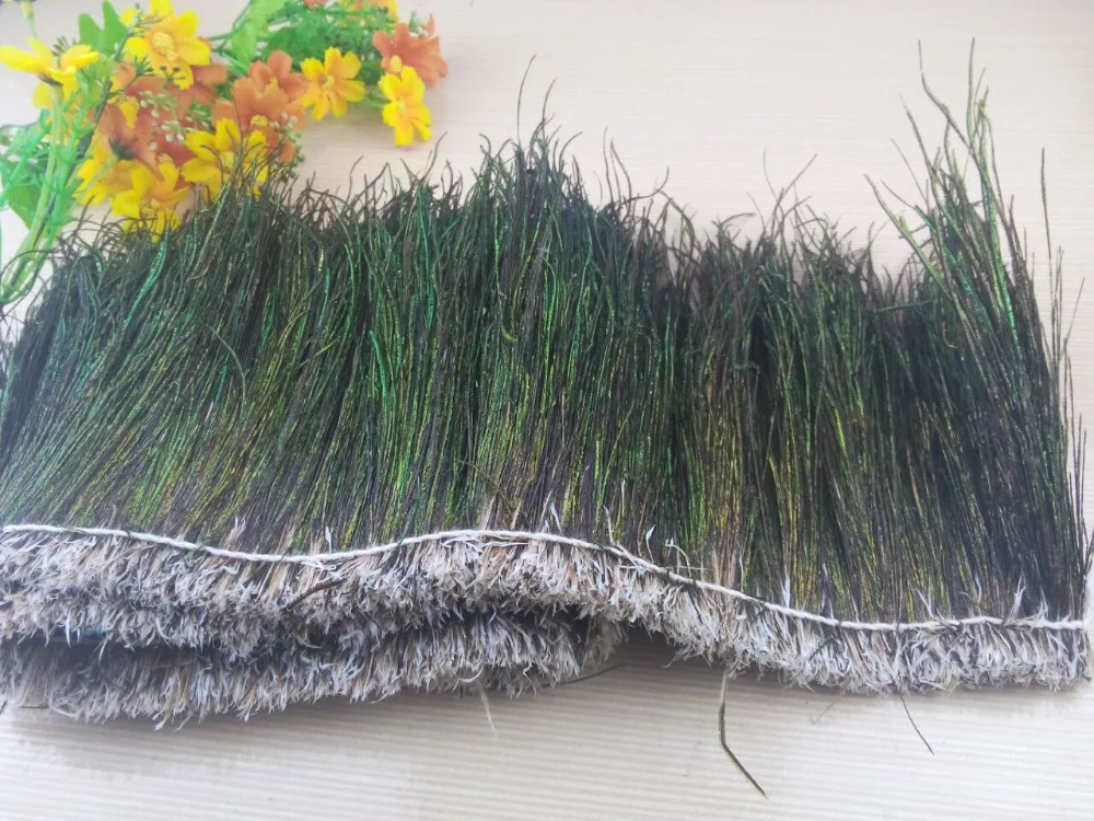 Продажа 1 ярдов длинное натуральное павлинье перо пряжа Шелк длинна 15 20 см