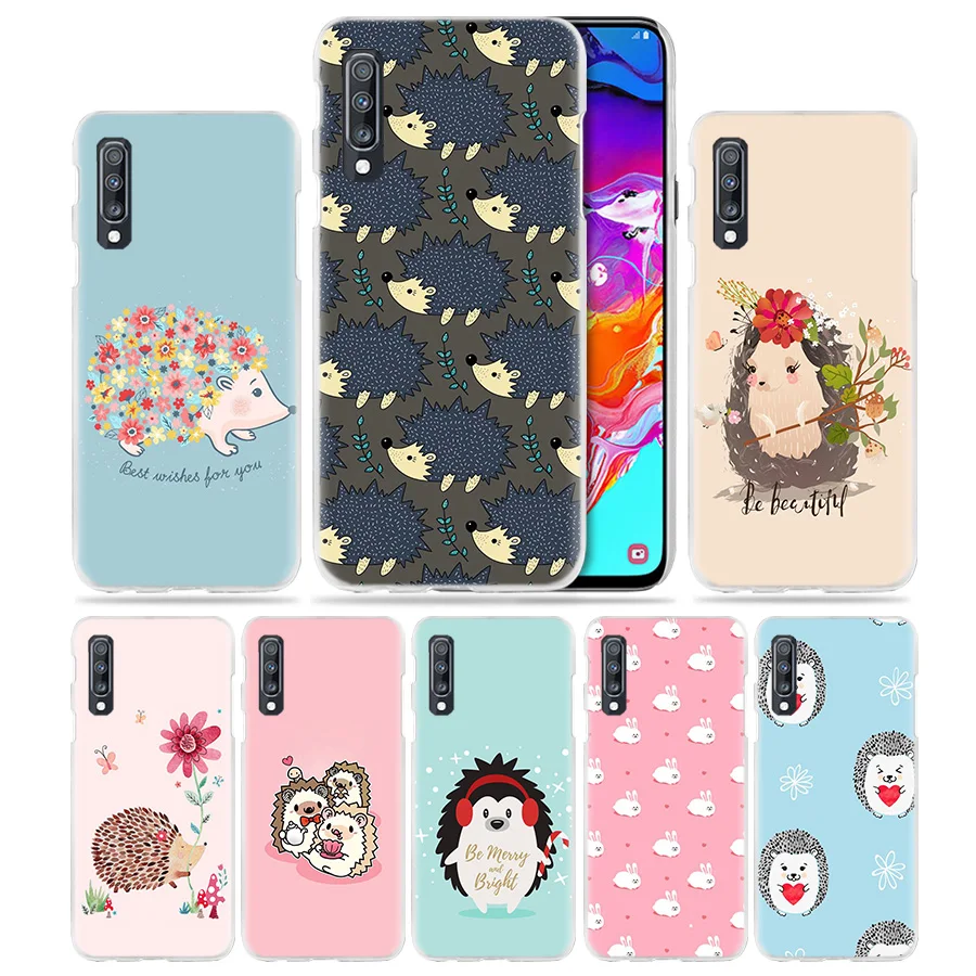 Тонких листов Kawai Ежик чехол для samsung Galaxy A50 A70 A20e A60 A40 A30 A20 A10 A8 A6 плюс A9 A7 Жесткий PC APhone Coque