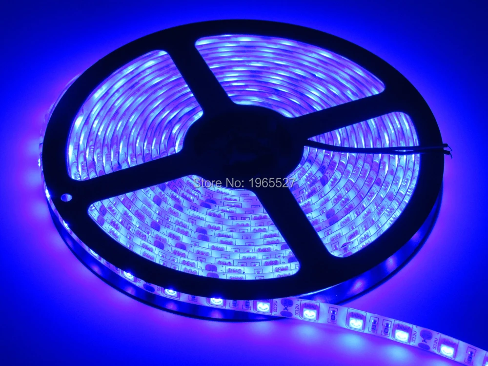 5M 60LEDs SMD 5050 Flexible LED Strip lightBlue Color60LEDs/m 5M/roll DC12V input White PCB Waterproof silicon coating IP65 | Лампы и