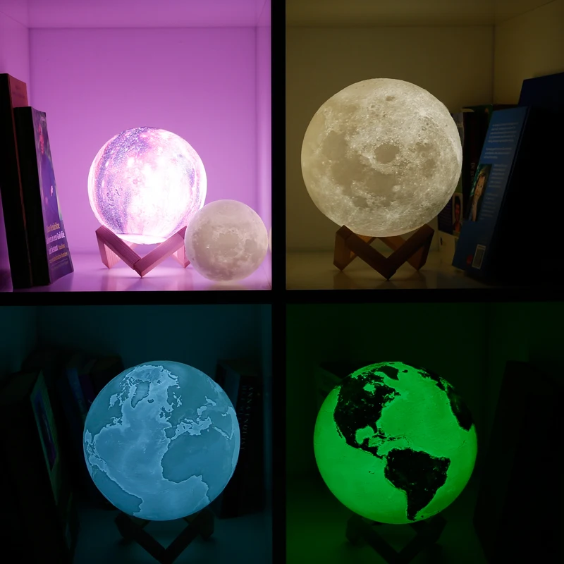 Светодиодный ночник перезаряжаемый 3d-светильник с красочным принтом домашний