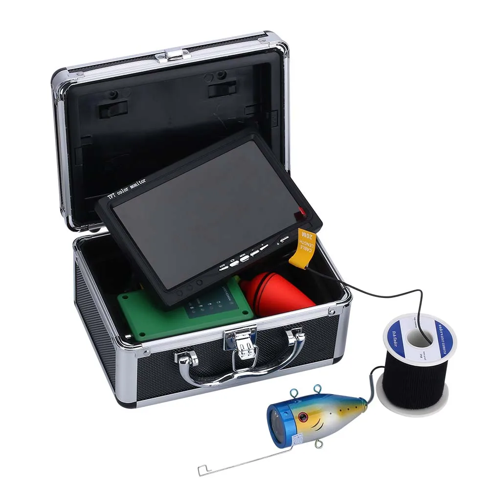 Купить Комплект видеокамеры для подводной рыбалки, 7 дюймов, 1000 ТВЛ, 30 светодиосветодиодный, инфракрасные лампы, освещение, рыбопоисковый прибор, 10 ...