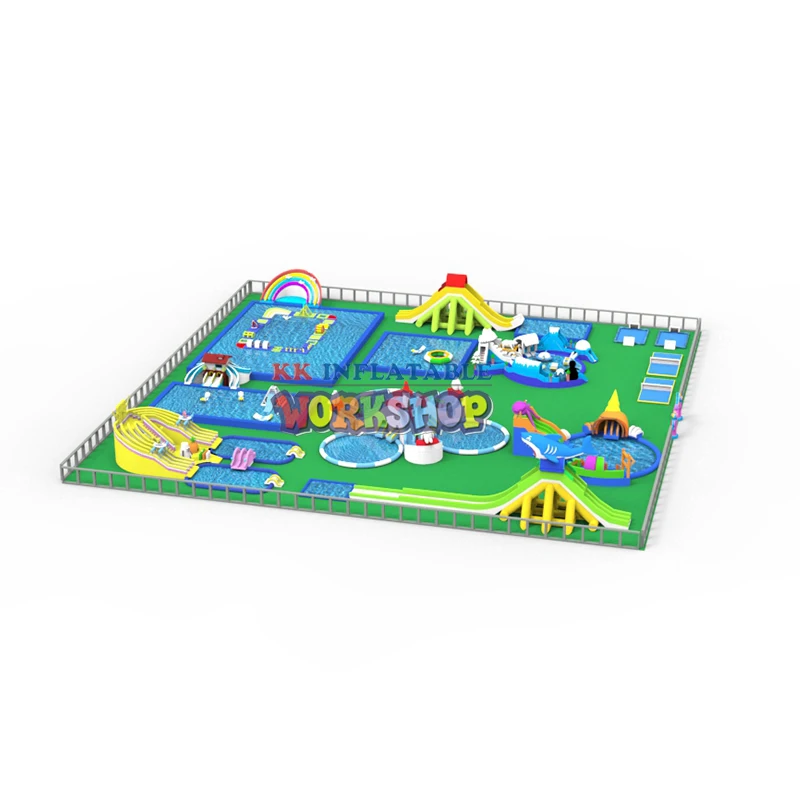 Goede Grote Land Mobiele Opblaasbare Water Park Combinatie, Water Games, Glijbaan Opblaasbare Aqua Pretpark Te Koop