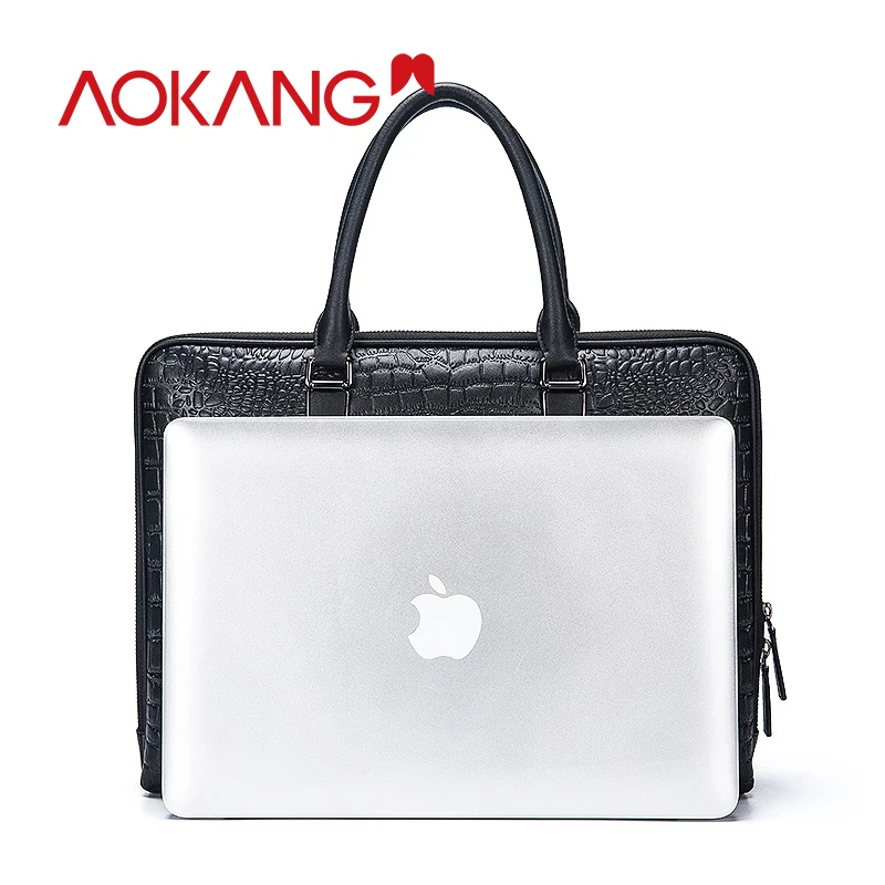 AOKANG 2019 деловая сумка черного цвета мужской кожаный портфель через плечо кожаные