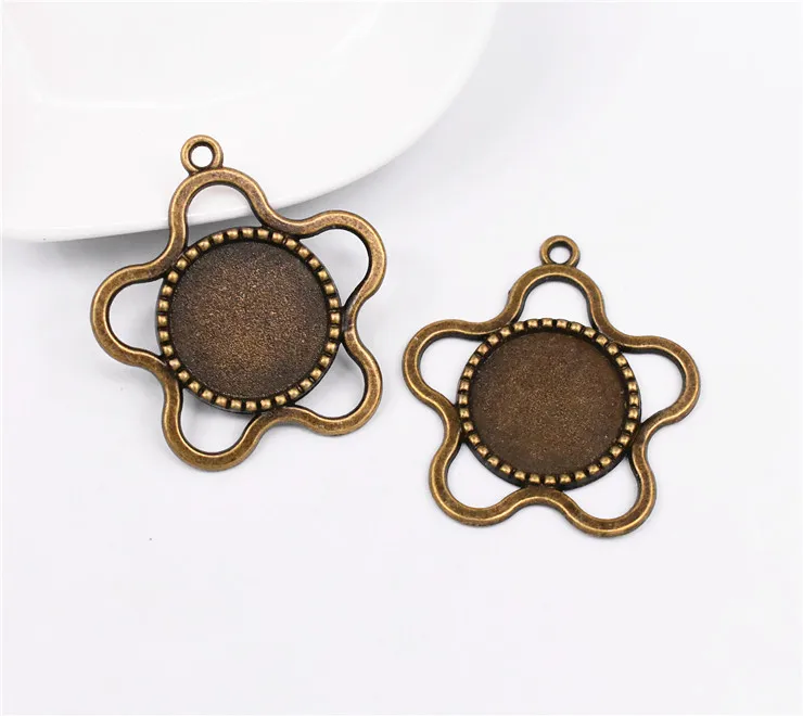 

New Fashion 5pcs 18mm Inner Size Antique Bronze Plated Classic Style Cabochon Base Setting Findings Connection Base-B2-02