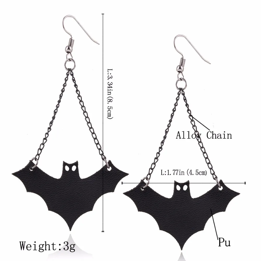 Женские винтажные серьги-летучие мыши черные серьги в ретро-стиле стиле Neo